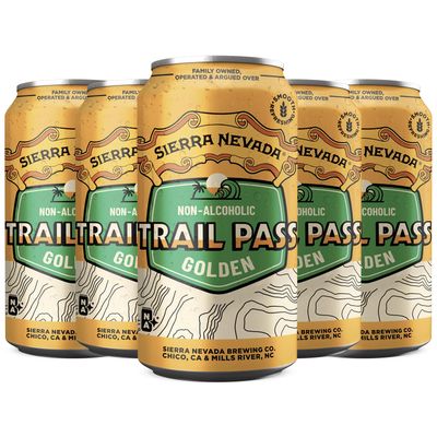 Sierra Nevada Trail Pass Golden Non-Alcoholic Beer 5 Pack - 12oz Cans - Delicious Dealcoholized Craft Brew