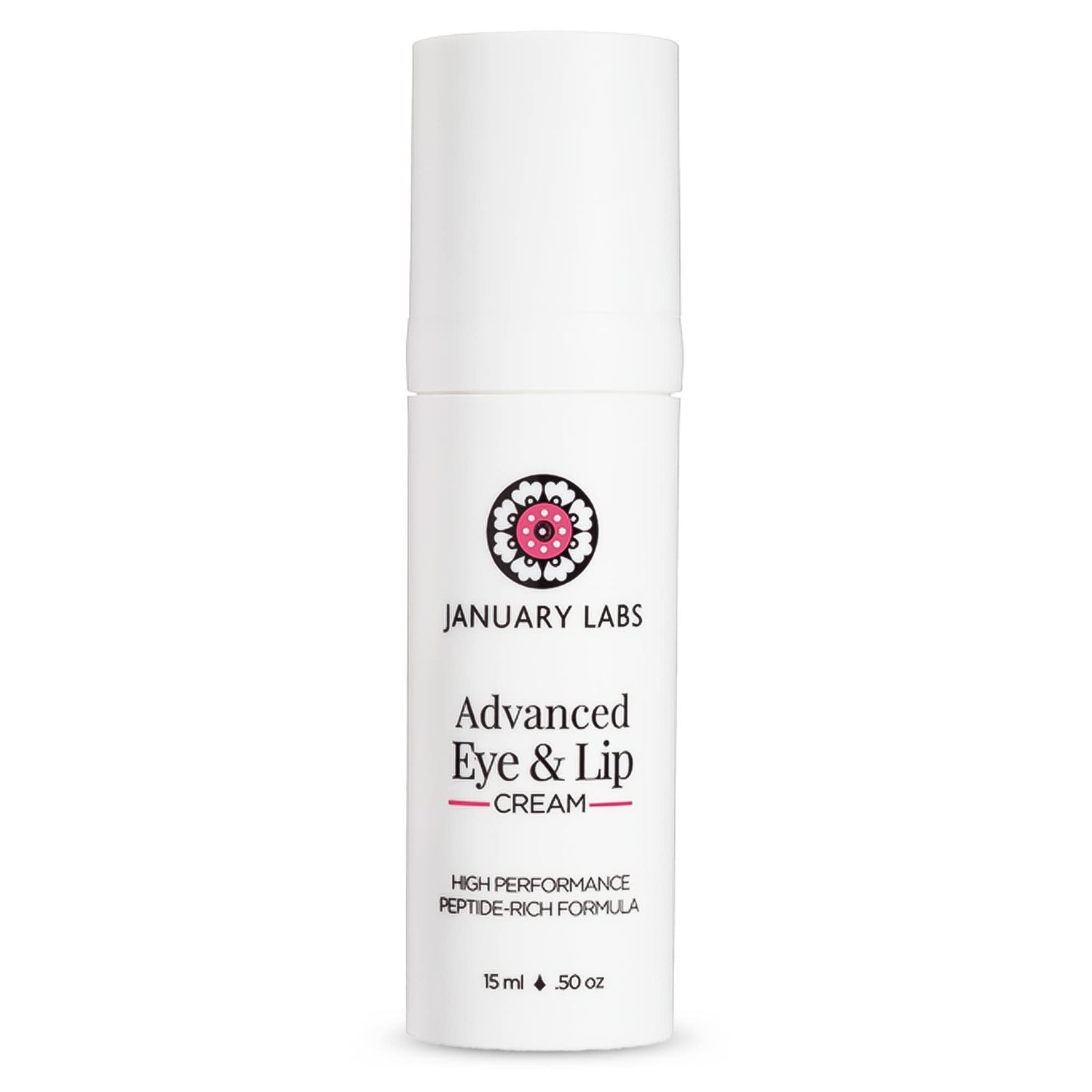 January Labs Advanced Eye and Lip Cream, High-Performance Eye Cream for Dark Circles and Puffiness, Nourishing Lip and Under Eye Cream for Wrinkles, Tri-Peptide Blend for Youthful Glowing Skin, 15mL