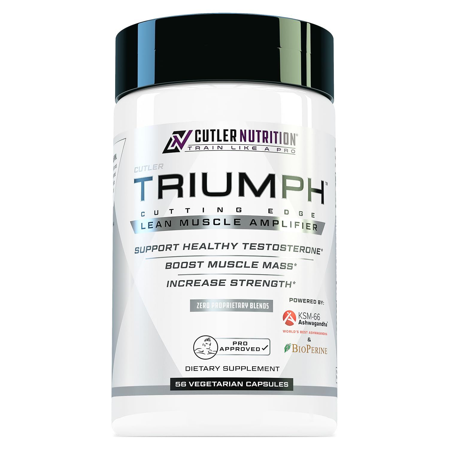 TRIUMPH Testosterone Booster for Men: Best Test Booster and Estrogen Blocker for Men with DIM, KSM 66 Ashwagandha, and Boron Citrate, Build Natural Lean Muscle Mass and Strength, 56 Veggie Capsules