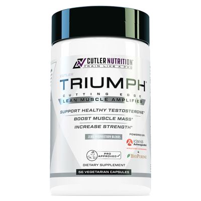 TRIUMPH Testosterone Booster for Men: Best Test Booster and Estrogen Blocker for Men with DIM, KSM 66 Ashwagandha, and Boron Citrate, Build Natural Lean Muscle Mass and Strength, 56 Veggie Capsules