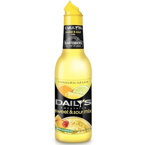 Daily&#39;s Cocktail Mixer Non-Alcoholic Sweet and Sour Mix, 1000 mL - Perfect for Margarita, Long Island Iced Tea, and other Mixed Drinks