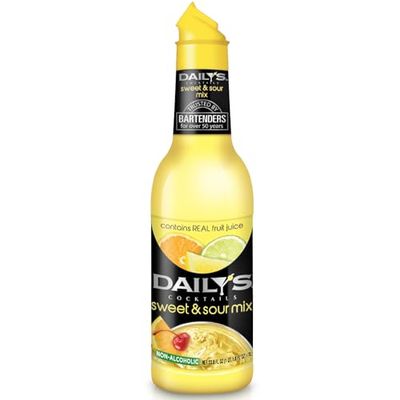 Daily&#39;s Cocktail Mixer Non-Alcoholic Sweet and Sour Mix, 1000 mL - Perfect for Margarita, Long Island Iced Tea, and other Mixed Drinks