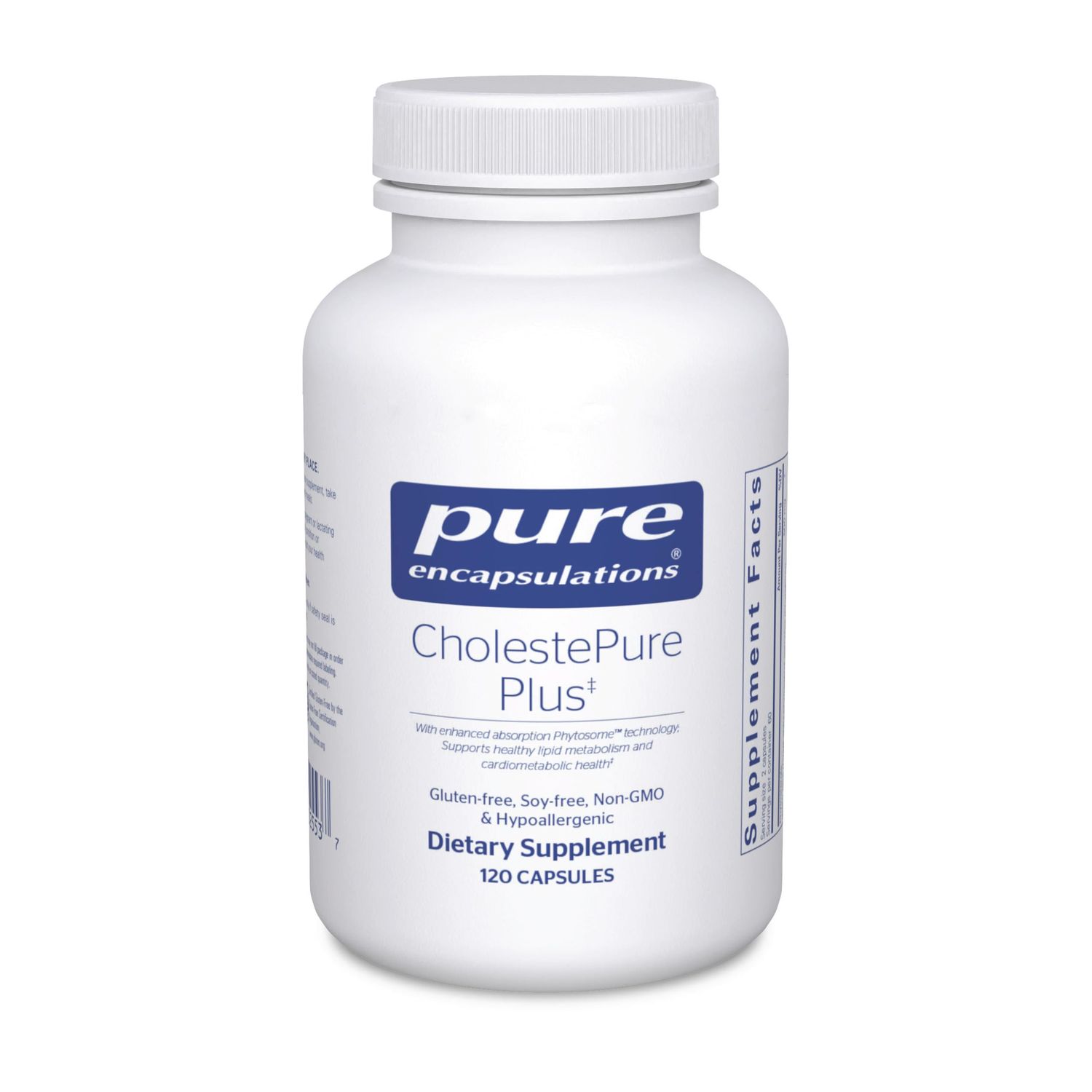 Pure Encapsulations CholestePure Plus 120&#39;s - Supports Lipid Metabolism Heart Health - Berberine Supplement - with Citrus Bergamot - Gluten Free Non-GMO - 120 Capsules