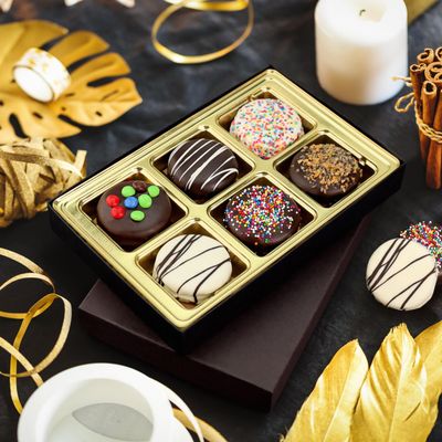 Chocolate Cookies Birthday Gift Basket for Men and Women - Gourmet Happy Birthday treats for Food Gifts, Chocolate Gift Box by Empire Delights, 6 Count