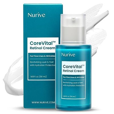NURIVE CoreVital Retinol Cream - Anti Aging Retinol Face Cream Face Moisturizer For Smooth Skin For Eye Wrinkle, Stretch Marks, Fine Lines, and Wrinkle Care Cruelty-free(50 ml 1.69 fl oz)