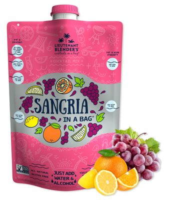 Lt. Blender&#39;s Sangria in a Bag - Wine Slushie Mixes - Each Bag Makes 12 Gallon of Frozen Red Sangria Mix - Non-GMO Wine Freezer Mix - Make with Wine, Liquor or as a Mocktail - (Pack of 1)