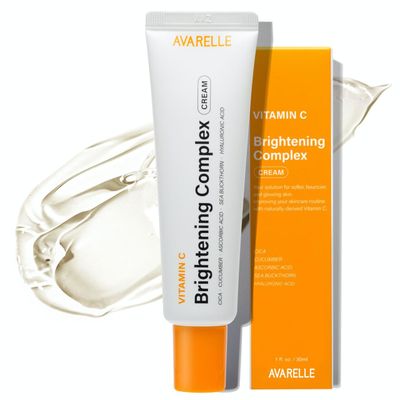 AVARELLE Vitamin C Brightening Complex Moisturising Cream Dark Spot and Hyperpigmentation Brightening Cream For All Skin Types Naturally Derived Sea Buckthorn, Cucumber, Hyaluronic Acid, Cica
