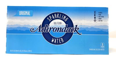 ADIRONDACK BEVERAGES Plain Seltzer Water 8 Pack, 12 FZ