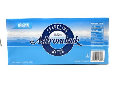 ADIRONDACK BEVERAGES Plain Seltzer Water 8 Pack, 12 FZ