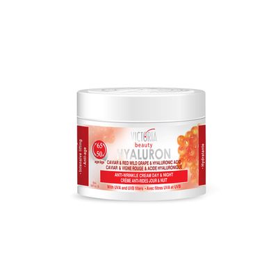 Victoria Beauty Hyaluron, Retinol, Caviar and Red-Grape Anti-Wrinkle Lifting Day and Night Cream - Anti-Aging Face Moisturizer with Hyaluronic Acid fo Ages 50 to 65 (50ml)