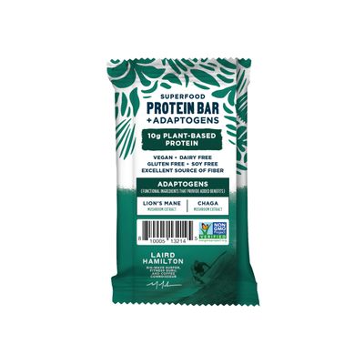 Laird Superfood Functional Protein Bars - Protein Bar but Better with Real Ingredients, Functional Mushrooms 10g Plant-Based Protein, 6g Fiber - Non-GMO - Mint Chocolate, 10 Count (Pack of 1)