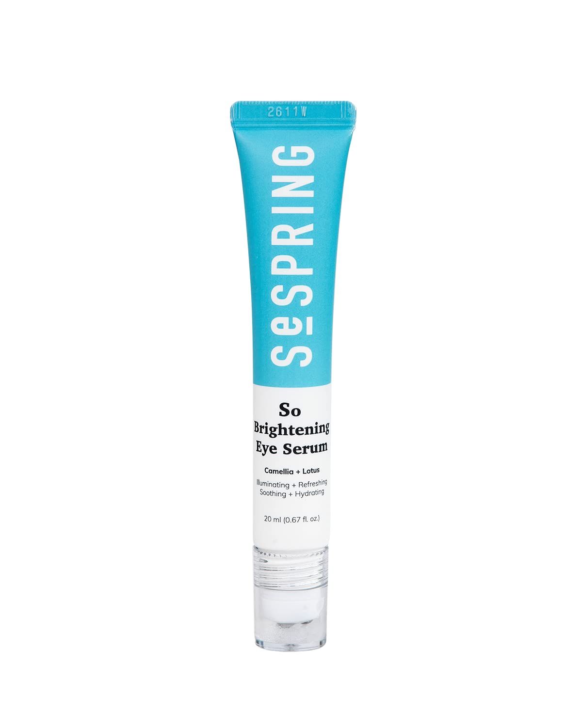 SESPRING So Brightening Eye Serum Korean Skincare, For Dark Circles Under Eye Treatment, with Camella, Lotus, Jojoba, Caffeine, Vitamins B3, and E, Vegan, No Paraben, Cruelty Free, 20 ml0.67 oz