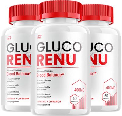 Gluco Renu Capsules - GlucoRenu Advanced Supplement, All Natural Formula to Maintain Healthy Levels, Maximum Strength Formula, Gluco Renu Capsules Reviews (3 Pack - 180 Capsules)