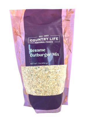 Country Life Sesame Oat Burger Mix, Vegan, Meatless Burger Patties, No Added Sodium, 1 lb