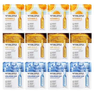 WYBLZPXZ 12 Pack Premium Moisturizing Face Sheet Mask,Gentle Facial Masks for All Skin Types,Long Lasting Hydrating Face Mask Skin Care for Men Women