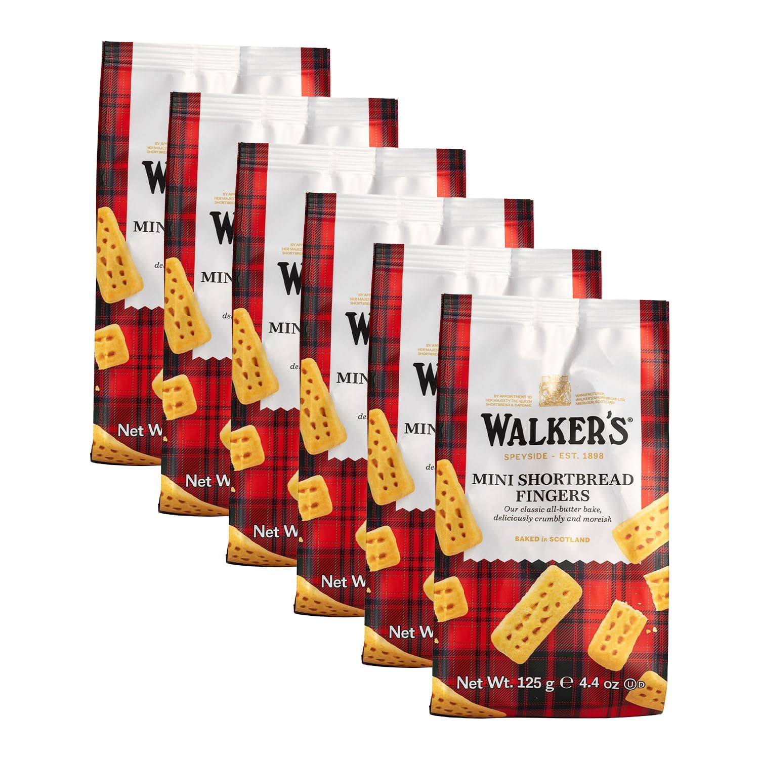 Walker s All-Butter Shortbread Mini Fingers - 4.4 Oz Bags (Pack of 6) - Authentic Shortbread Cookies from Scotland