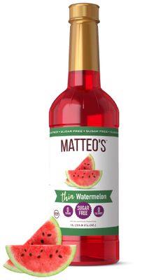 Matteo&#39;s Sugar Free Beverage Drinks Mixers - Inspired Zero Sugar Syrup, Juicy Watermelon Flavor, Sweet, Fruity Non-Alcoholic Syrup for Drinks, Dessert, Beverages - For All Occasions (33.8oz - 1pk)