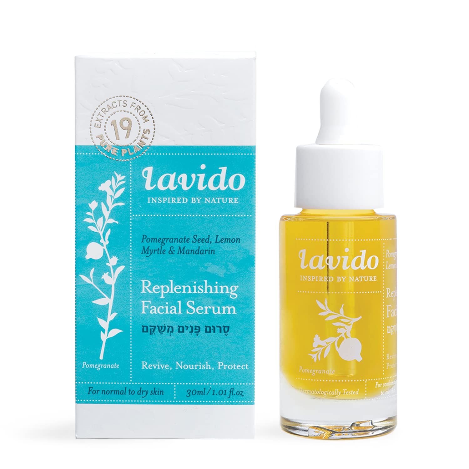 Lavido - Natural Replenishing Facial Serum Revive, Nourish Protect Dry Skin (1 fl oz 30 ml)
