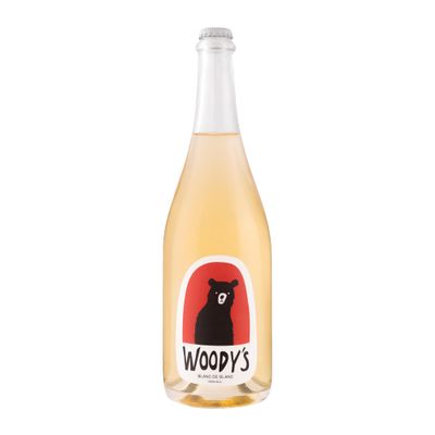 Woody&#39;s Sparkling Blanc de Blanc Non-Alcoholic Wine (750ml) Alcohol-Free Wine Made from 100 Certified Organic California Grapes Low Sugar, Gluten Free, Vegan