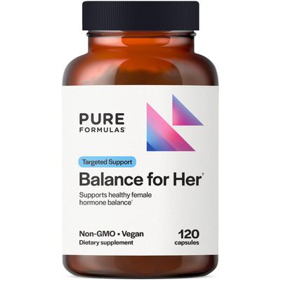 PureFormulas Balance for Her - Hormone Balance for Women - DIM, Black Cohosh, Calcium D-Glucarate, EGCg Green Tea Extract Chaste Tree Supplement for Mood Support Estrogen Metabolism -120 Capsules