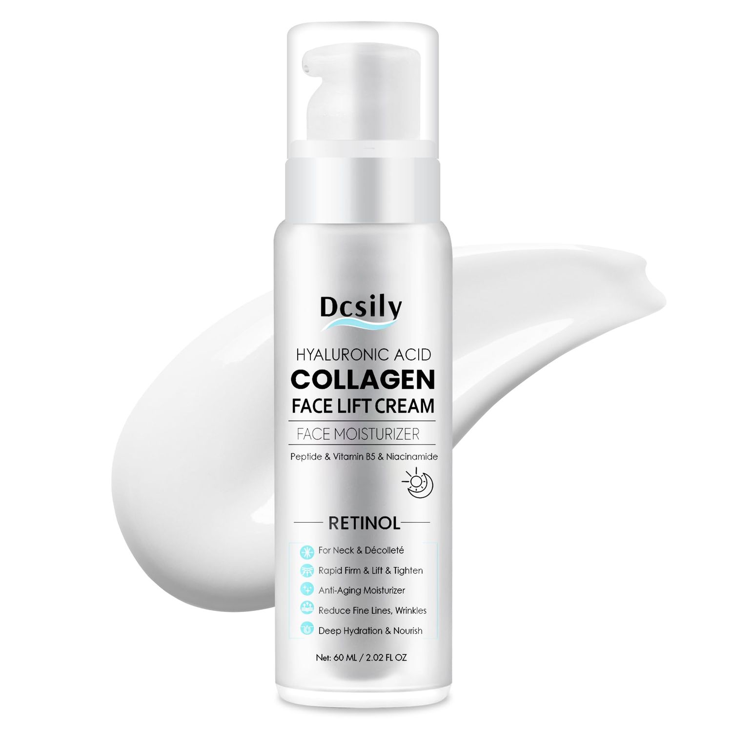 Skin Tighten And Lift Neck Cream: Instant Face Lift Cream 6-in-1 Anti-Aging Moisturizer for Anti Wrinkle - Hydrating Neck Firming Cream with Retinol, Collagen, Hyaluronic Acid for Neck D collet