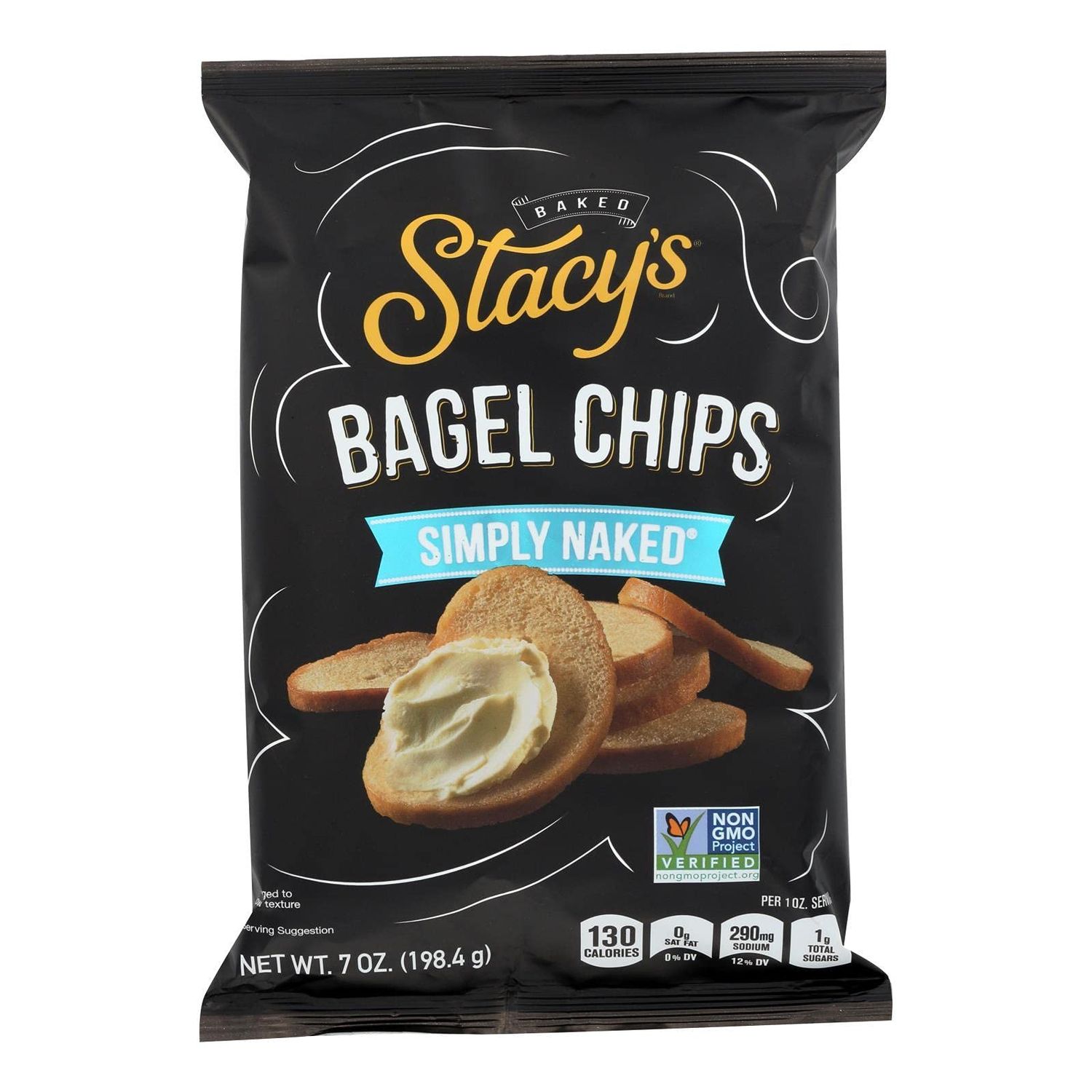 STACY&#39;S PITA CHIPS, Bagel Chips,Simply Naked, Pack of 12, Size 7 OZ - No Artificial Ingredients GMO Free