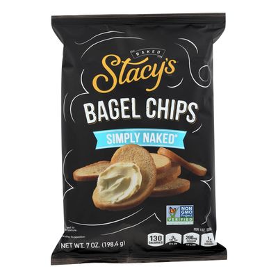 STACY&#39;S PITA CHIPS, Bagel Chips,Simply Naked, Pack of 12, Size 7 OZ - No Artificial Ingredients GMO Free
