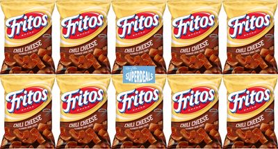 Fritos Corn Chips, Chili Cheese, Bundled by SUPERDEALS with mystery gift, 2-Ounce Large Single Serve Bags (Pack of 10)