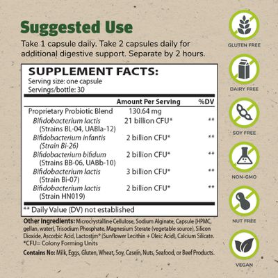Master Supplements TruBifido - 30 Capsules - Powerful Probiotic for Colon Health Energy - Immune Booster, Supports Regularity - Gluten Free - 30 Servings