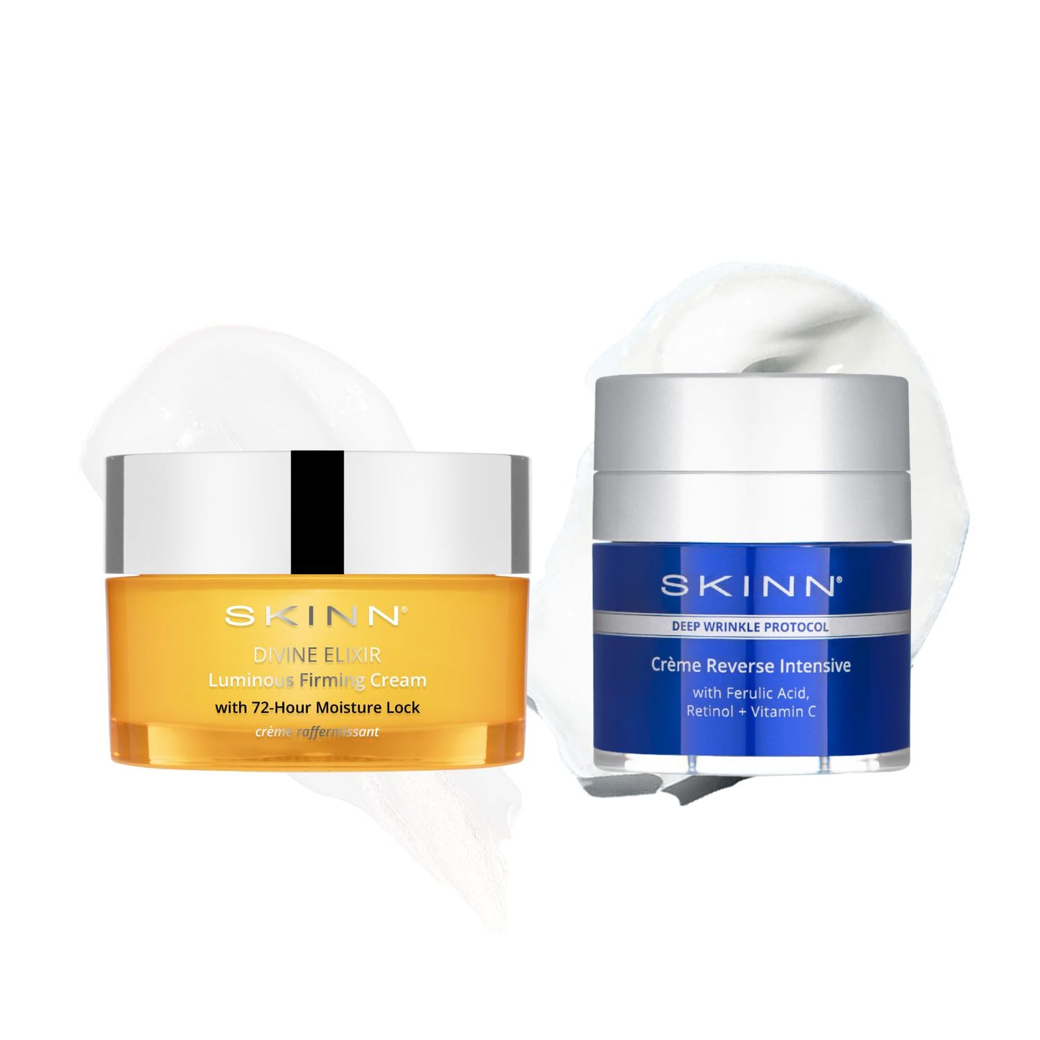 SKINN Holiday Bundle, Luminous Firming Cream Creme Reverse Gift Set - Premium Anti Aging Skin Care Routine for Women Men - Facial Cream for Wrinkles Fine Lines - Christmas