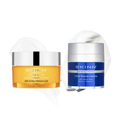 SKINN Holiday Bundle, Luminous Firming Cream Creme Reverse Gift Set - Premium Anti Aging Skin Care Routine for Women Men - Facial Cream for Wrinkles Fine Lines - Christmas