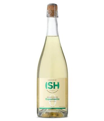 Chateau del ISH Sparkling Non Alcoholic Espumante, Non-Alcoholic White Wine and Champagne, Gluten Free, Low Calorie, Zero Proof, Spanish with Dealcoholized Air n Grapes, Sweet Crisp, 750 ml Bottle