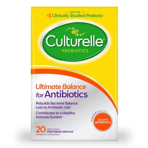Culturelle Probiotics Ultimate Balance Probiotic for Use with Antibiotics - 20 Count - Probiotic Capsules Help Restore Good Bacteria Lost During Antibiotic Use Contribute to A Healthy Immune System