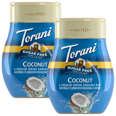 Torani Sugar Free Coconut Liquid Drink Enhancer, Water Flavoring 2-Pack, 1.62 Oz Ea