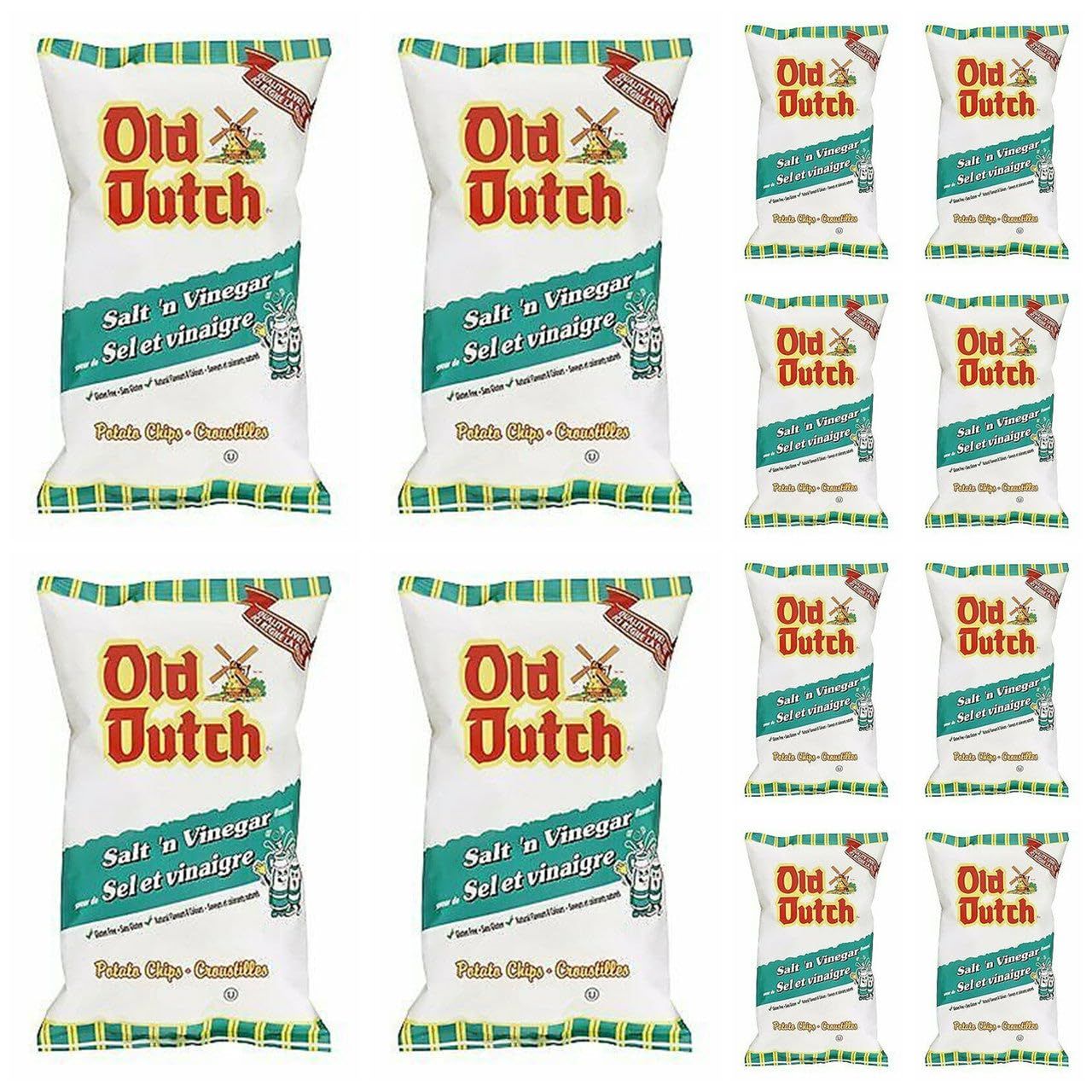 Old Dutch Potato Chips, Salt Vinegar, 40g1.4oz - (12 Pack) (Imported from Canada)