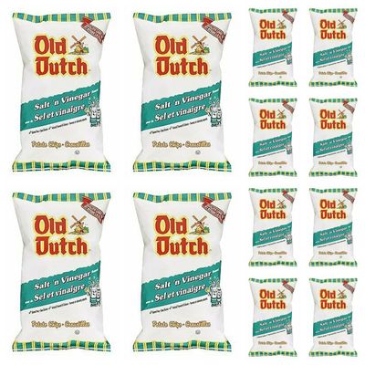 Old Dutch Potato Chips, Salt Vinegar, 40g1.4oz - (12 Pack) (Imported from Canada)