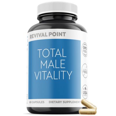 Total Male Vitality- Advanced Muscle Building Supplement for Men with RipFactor, Zinc Picolinate, Vitamin D3 Folate- Muscle Accelerator Builder, Nitric Oxide, Natural Energy Supplement- 60 Count