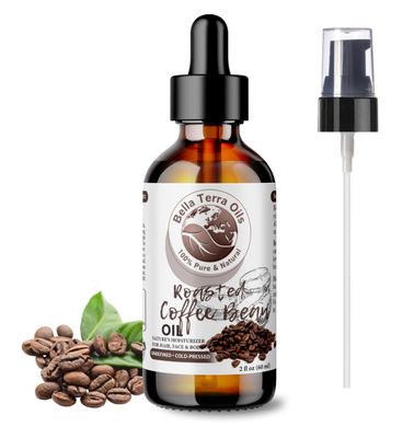 Bella Terra Oils - Roasted Coffee Bean Oil 2oz - The Ultimate Coffee Serum, Abundant in Palmitic Acid Vitamin E, Dive into Coffee&#39;s Nourishing Embrace