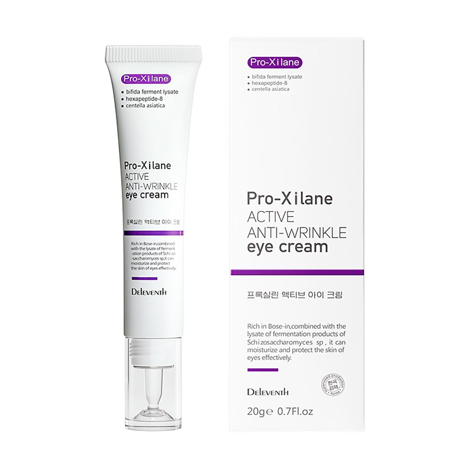 DEleventh Korean Brand Pro-Xilane Active Anti-Wrinkle Eye Cream 20g Anti-Aging, Anti-Oxidation, Fade Fine Lines, Reduces Wrinkles, Dark Circles Puffiness for Youthful, Bright Eyes