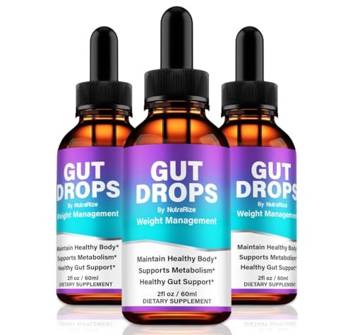 NutraRize (3 Pack) Gut Drops, Premium GutDrops Dropper, All-Natural Liquid Formula to Maintain Healthy Body, Energy and Overall Well-Being, Official Gut Drops Gotas, Review (90 Servings)