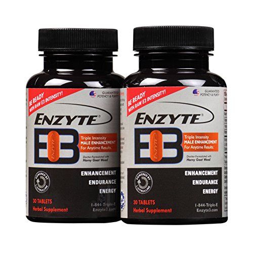 Enzyte3 Natural Male Enhancement Supplement for Energy and Endurance - L-Citrulline, Epimedium, Guarana Seed Extract, Horny Goat Weed and More - 60 Tablets
