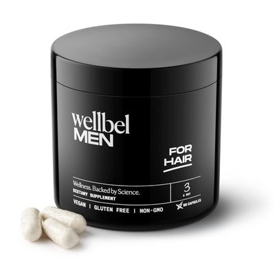 WELLBEL Men Clean Supplement for Hair, Skin, and Nails, Vegan, Gluten Free and Non GMO 90 Count