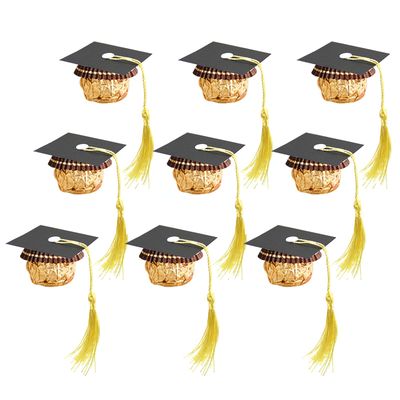 POUYRBA Graduation Cap Chocolate Decorations, 50pcs Black and Dark Blue 2025 Graduation Party Set for Chocolates Candies