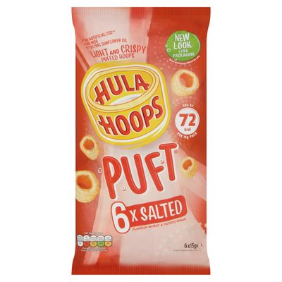 Hula Hoops Puft Salted, 6 x 15g