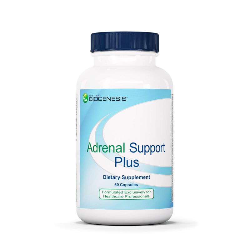 Nutra Biogenesis Adrenal Support Plus - Adrenal Support Supplements for Women Men, Adrenal Complex with Pregnenolone, DHEA Herbs for Daily Calm, Energy Focus Support - 60 Capsules