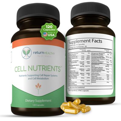 Return Healthy Cell Nutrients Promotes Cell and Membrane Repair Cell Metabolism Helps Fight Tick-Borne Infections More Mitochondrial Supplements Non-GMO, Vegan, 120 caps