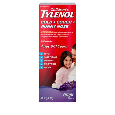 Children&#39;s TYLENOL Cold Cough Runny Nose Oral Suspension, Grape, 4 Fl. Oz