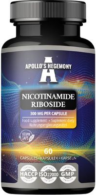 APOLLO&#39;S HEGEMONY Nicotinamide Riboside (NR) 300 mg - 60 Niacin Vegan Capsules - 2 Months Supply - NAD Precursor - Vitamin B3 Supplement to Support Energy Metabolism and Reduce Tiredness