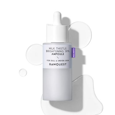 RAWQUEST- Korean Face Serum Ampoule Pore Minimizing, Anti-Aging, Elasticity, Hydration, Plump Dewy Skin Non-comedogenic w 82 Milk Thistle for Dry, Sensitive Acne-Prone Skin, Korean Skin Care