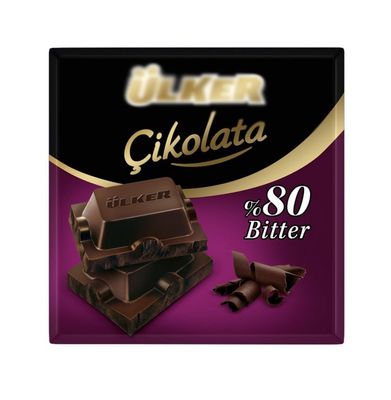 Turkish Bitter (Dark) Chocolate Square contains 80 cocoa 2.29 oz, Pack of 6 Total Weight 15.5 oz